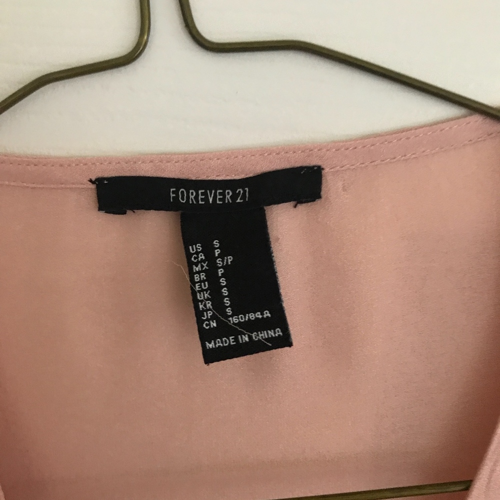 tie-up blouse - pale pink - Picture 3 of 5